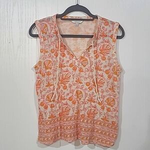 Lucky Brand Floral Print Sleeveless Top Size Small